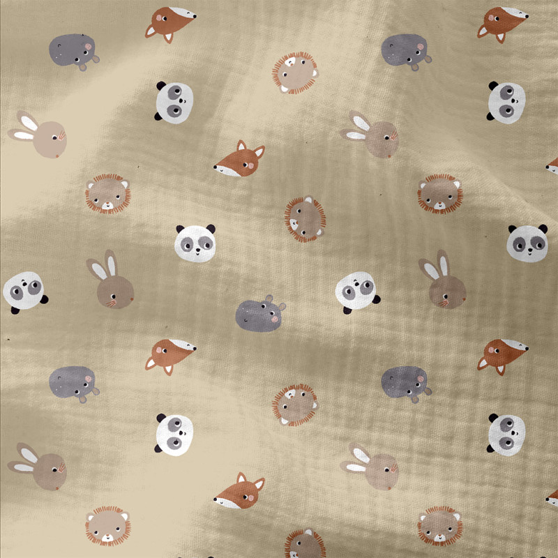 Printed Double Gauze TROMBINE Linen / White